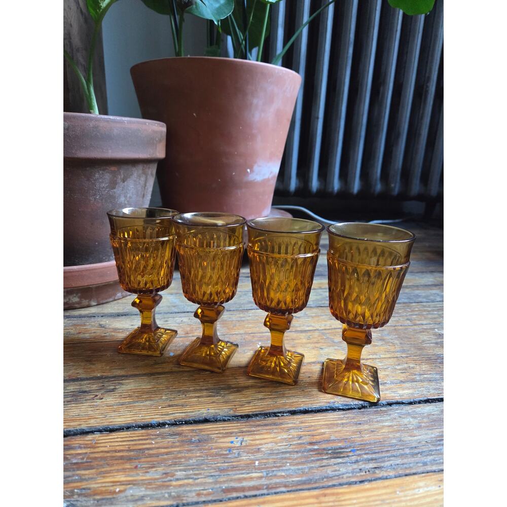 Mt Vernon Wine Glass by Indiana Glass - Set of 4